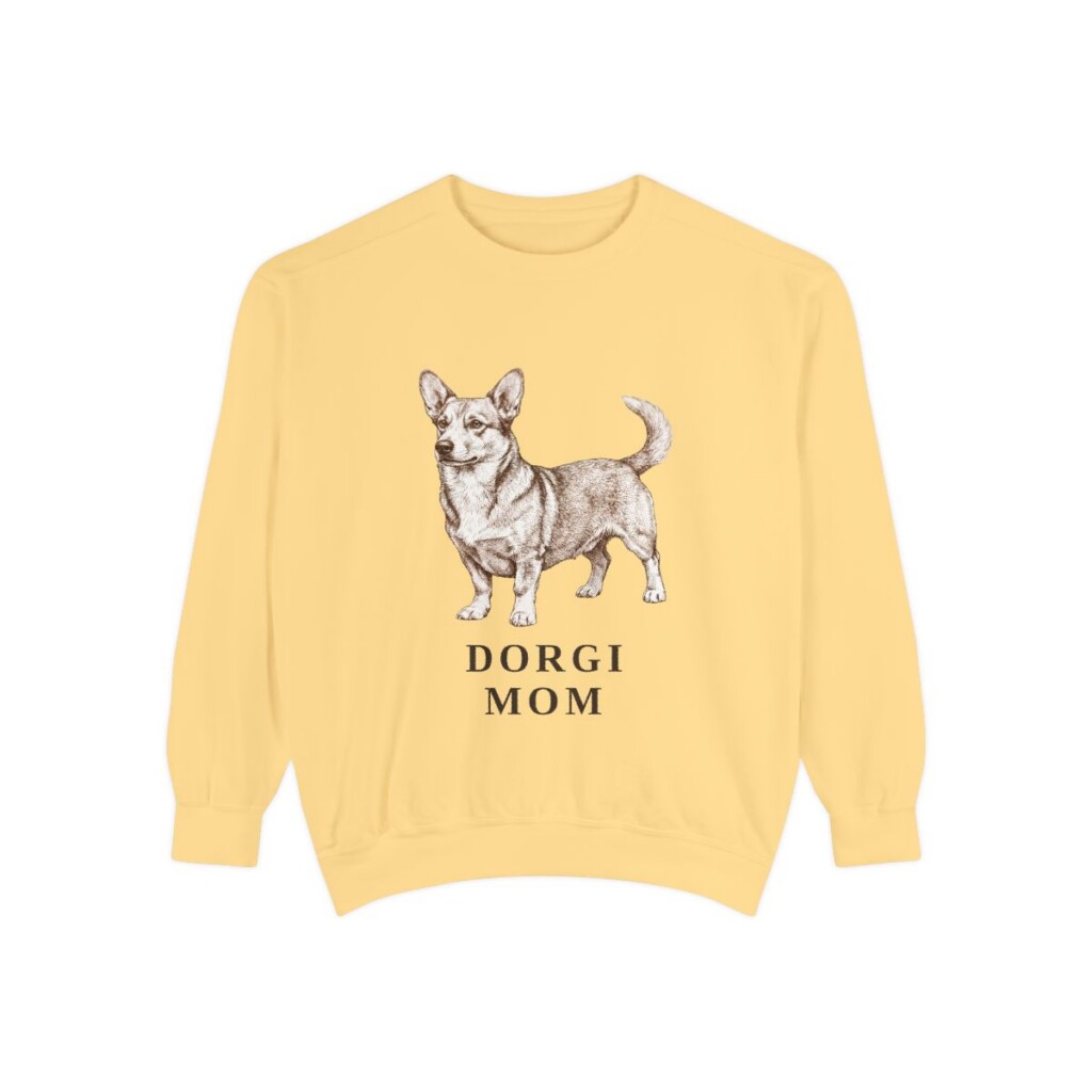 Dorgi Mom Sweatshirt, Butter, front view
