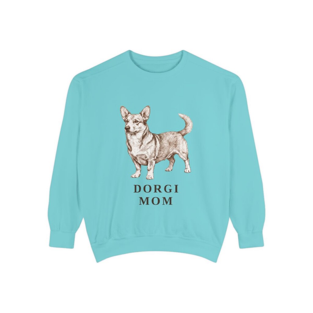 Dorgi Mom Sweatshirt, Chalky Mint, front view