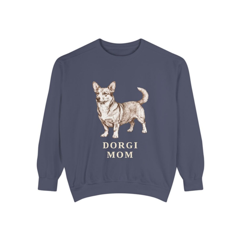 Dorgi Mom Sweatshirt, Denim, front view