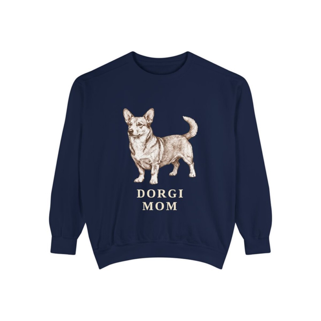 Dorgi Mom Sweatshirt, True Navy, front view