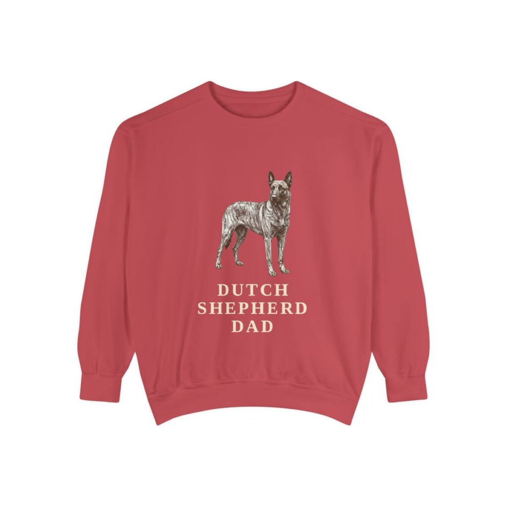 Dutch Shepherd Dad Sweatshirt, Crimson, front view