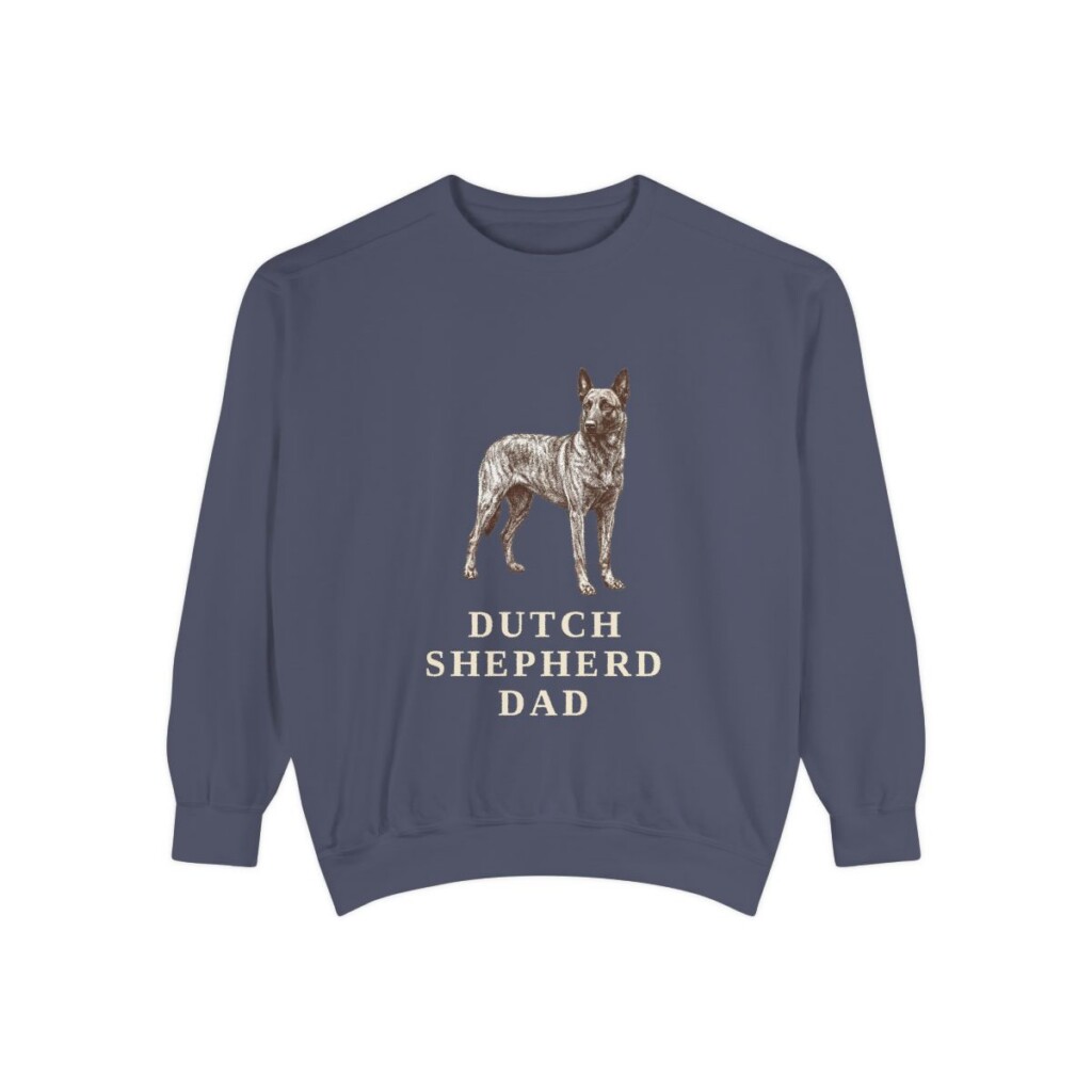 Dutch Shepherd Dad Sweatshirt, Denim, front view