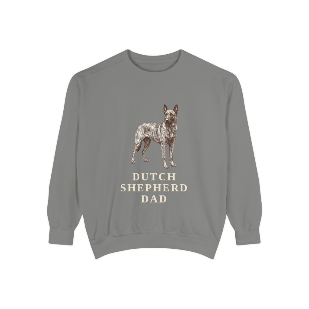 Dutch Shepherd Dad Sweatshirt, Grey, front view