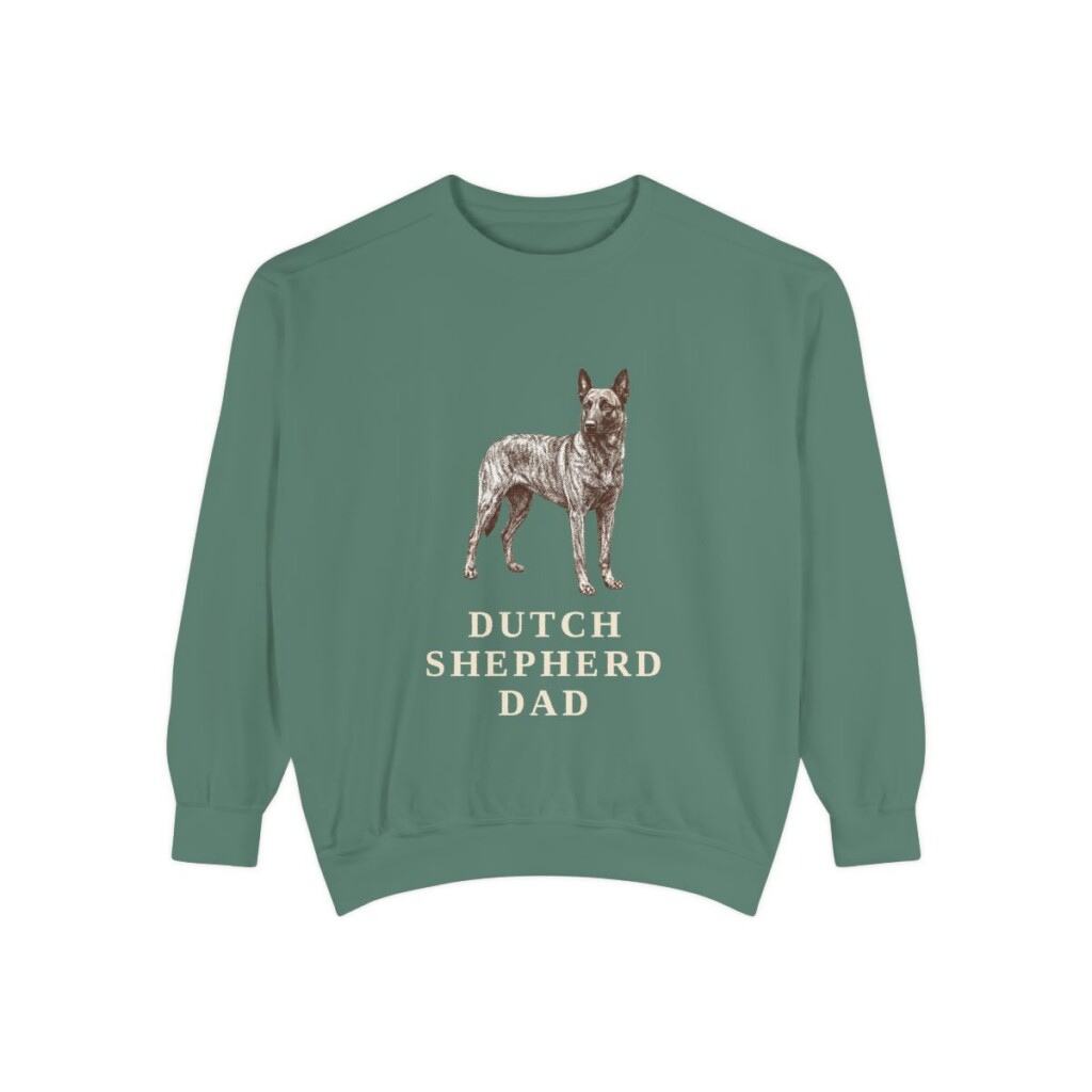 Dutch Shepherd Dad Sweatshirt, Light Green, front view
