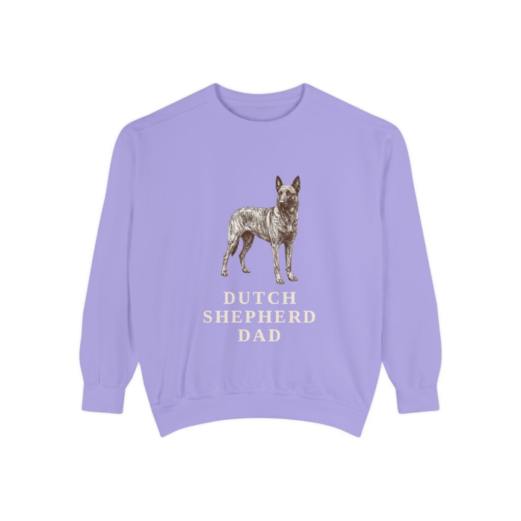 Dutch Shepherd Dad Sweatshirt, Violet, front view
