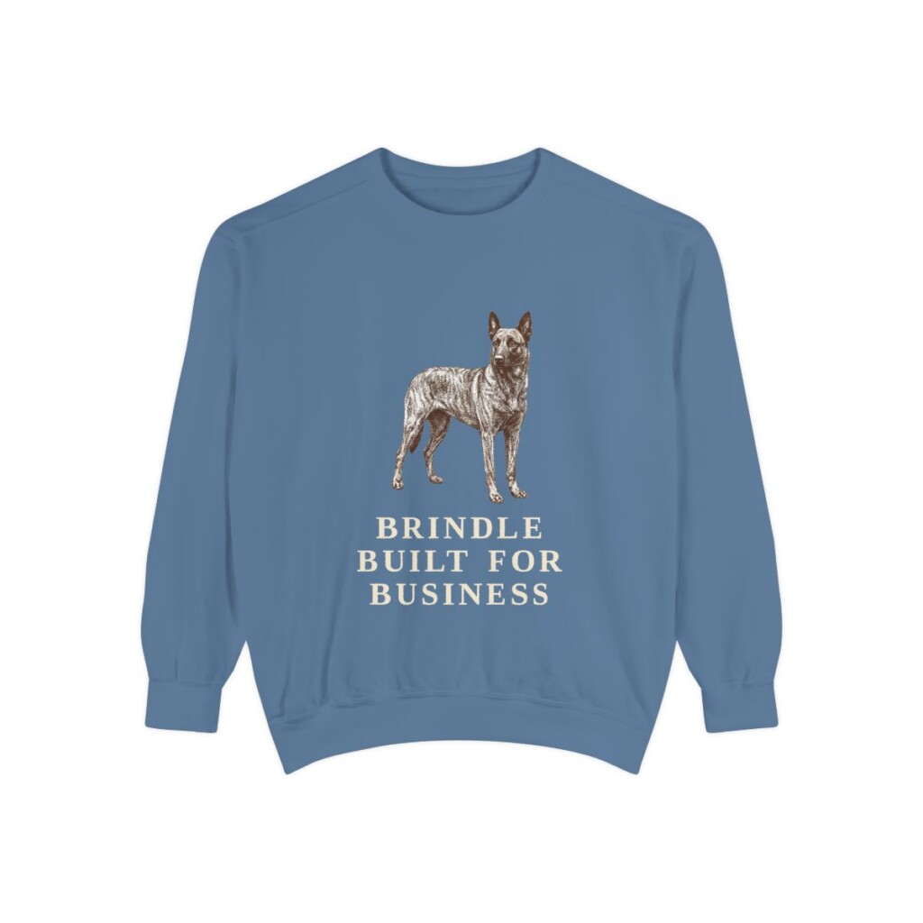 Dutch Shepherd Humor Sweatshirt, Blue Jean, front view