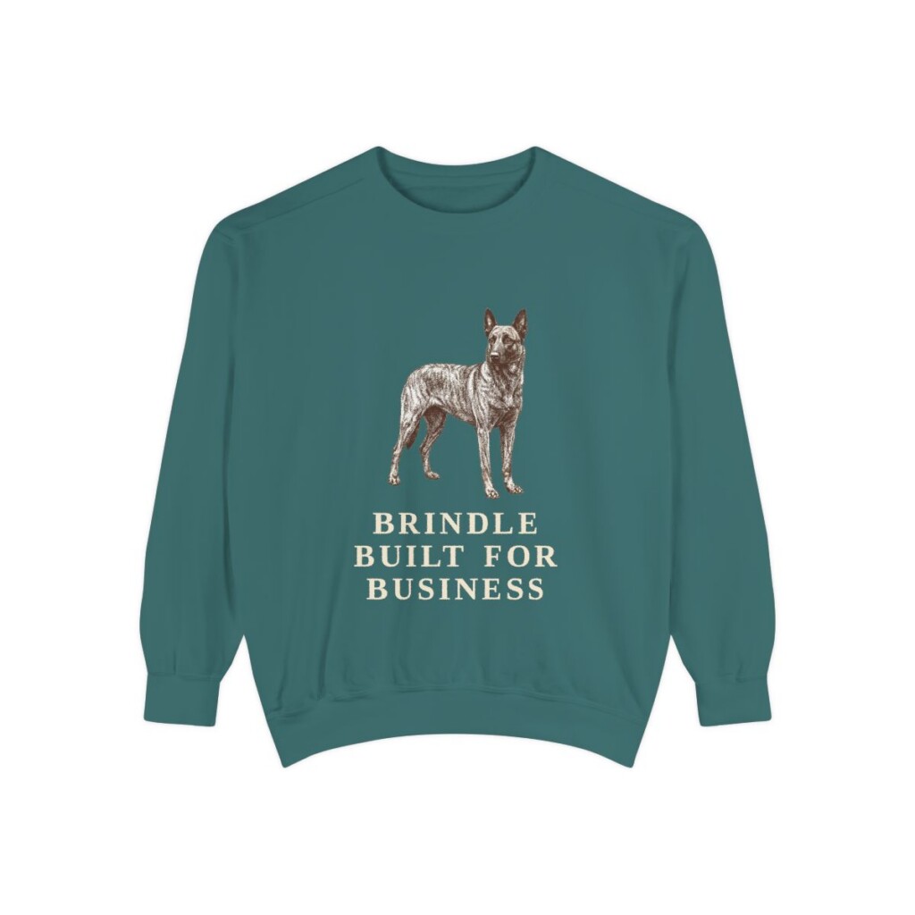 Dutch Shepherd Humor Sweatshirt, Blue Spruce, front view