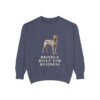 Dutch Shepherd Humor Sweatshirt, Denim, front view