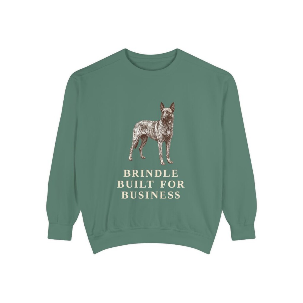 Dutch Shepherd Humor Sweatshirt, Light Green, front view