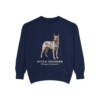 dutch-shepherd-sweatshirt-latin-true-navy Dutch Shepherd Latin Sweatshirt, True Navy, front view