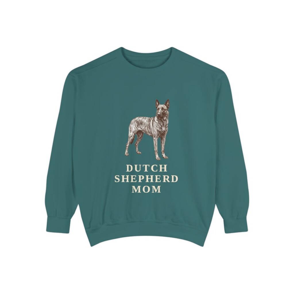Dutch Shepherd Mom Sweatshirt, Blue Spruce, front view