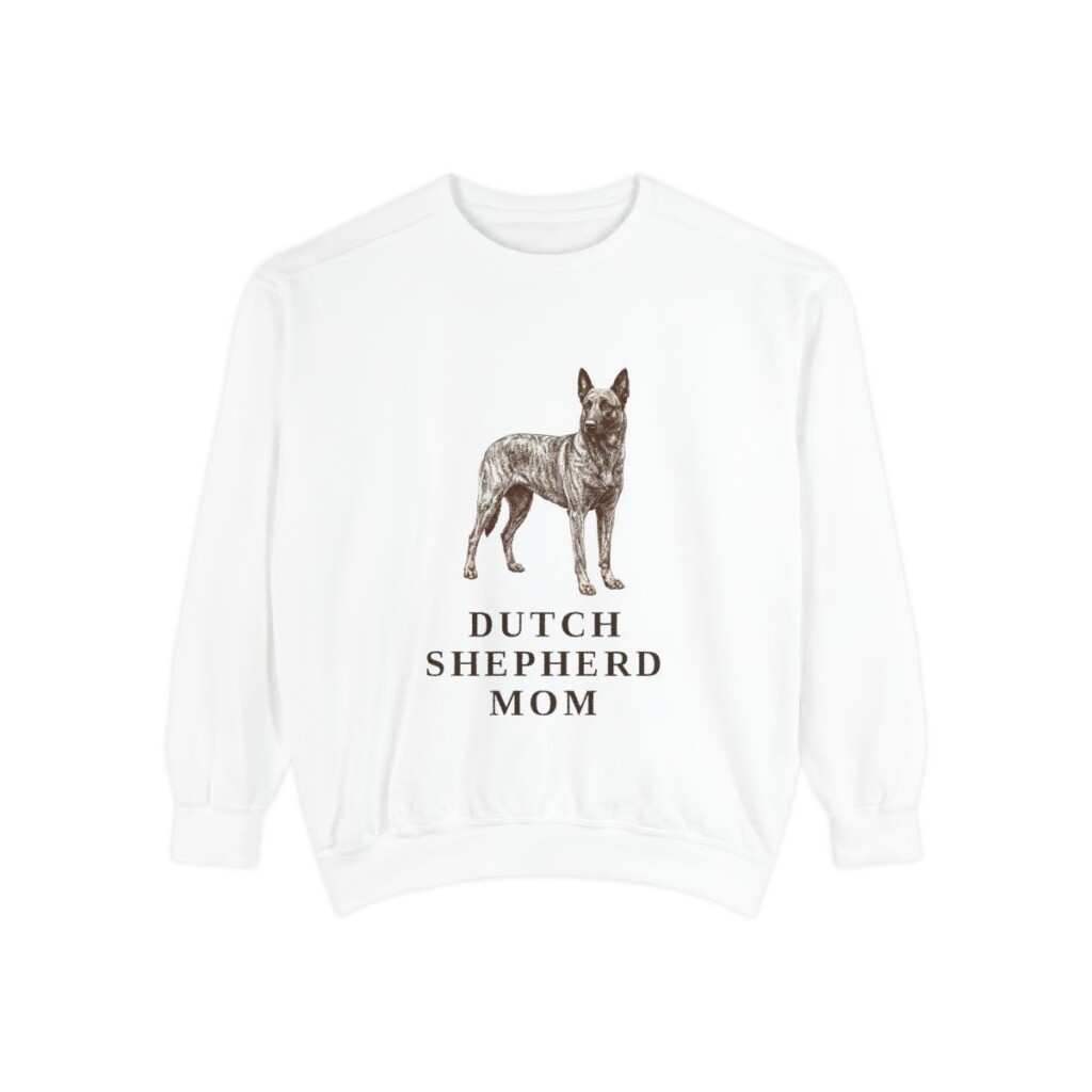 Dutch Shepherd Mom Sweatshirt, White, front view