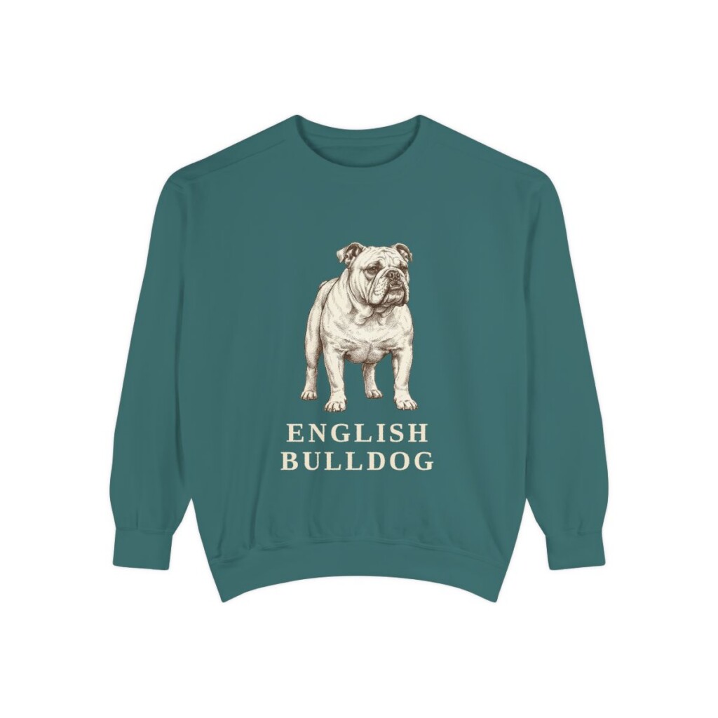 English Bulldog Sweatshirt, Blue Spruce, front view