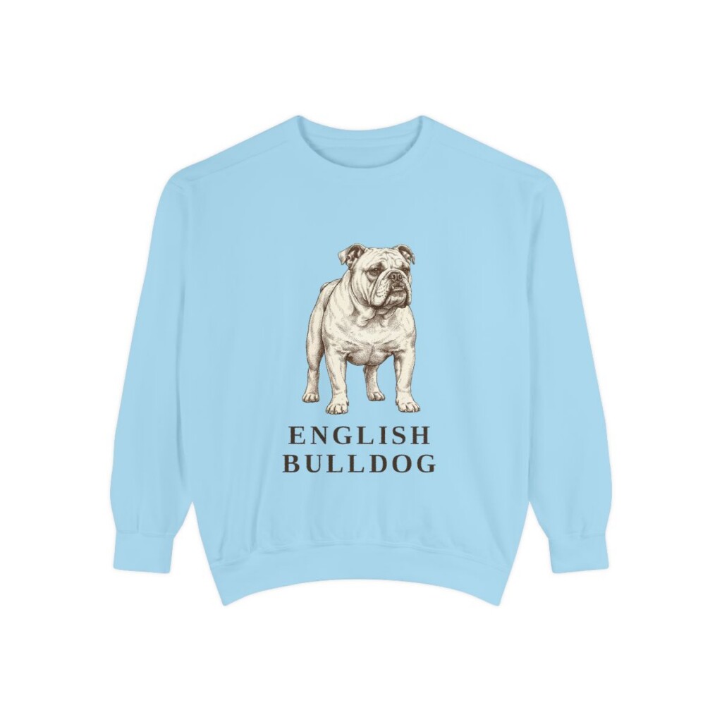 English Bulldog Sweatshirt, Chambray, front view