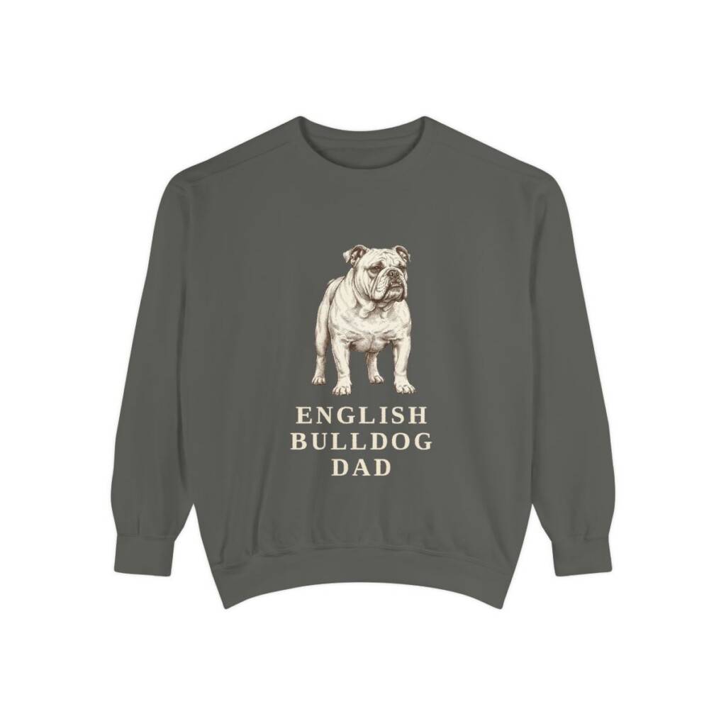 English Bulldog Dad Sweatshirt, Pepper, front view