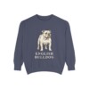 English Bulldog Sweatshirt, Denim, front view