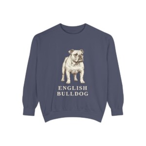 English Bulldog Sweatshirt, Denim, front view