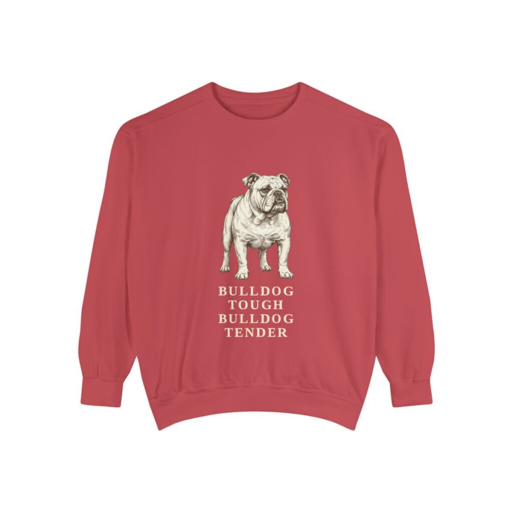 English Bulldog Humor Sweatshirt, Crimson, front view