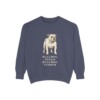 English Bulldog Humor Sweatshirt, Denim, front view