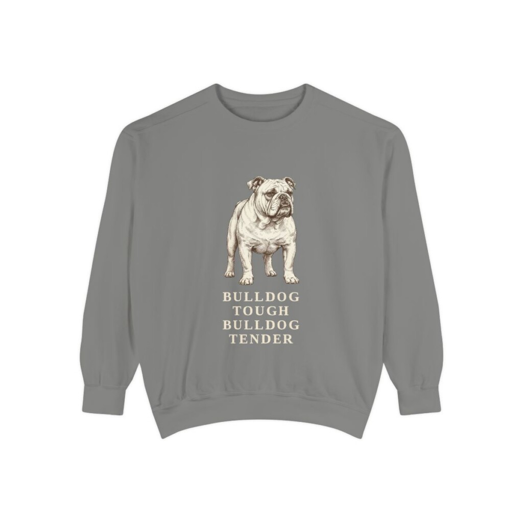English Bulldog Humor Sweatshirt, Grey, front view