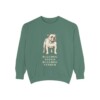 English Bulldog Humor Sweatshirt, Light Green, front view
