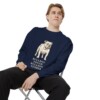 English Bulldog Humor Sweatshirt, True Navy, person 1 context