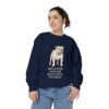 English Bulldog Humor Sweatshirt, True Navy, person 2 front
