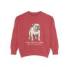 english-bulldog-sweatshirt-latin-crimson English Bulldog Latin Sweatshirt, Crimson, front view