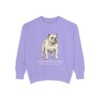 english-bulldog-sweatshirt-latin-violet English Bulldog Latin Sweatshirt, Violet, front view