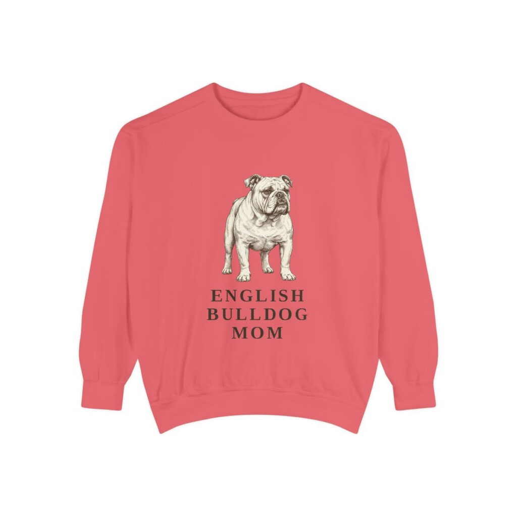 english-bulldog-sweatshirt-mom-watermelon English Bulldog Mom Sweatshirt, Watermelon, front view