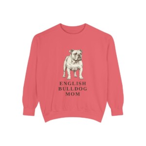 English Bulldog Mom Sweatshirt, Watermelon, front view