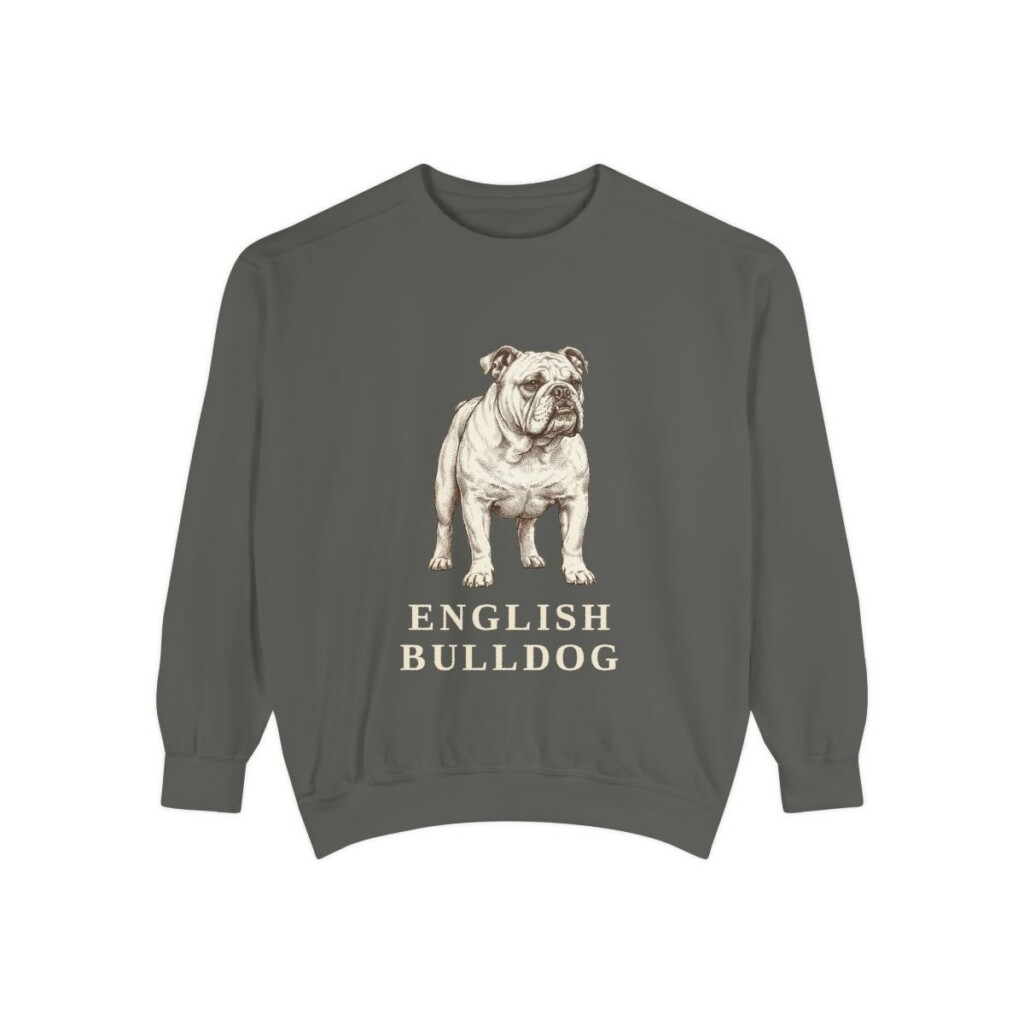 English Bulldog Sweatshirt, Pepper, front view