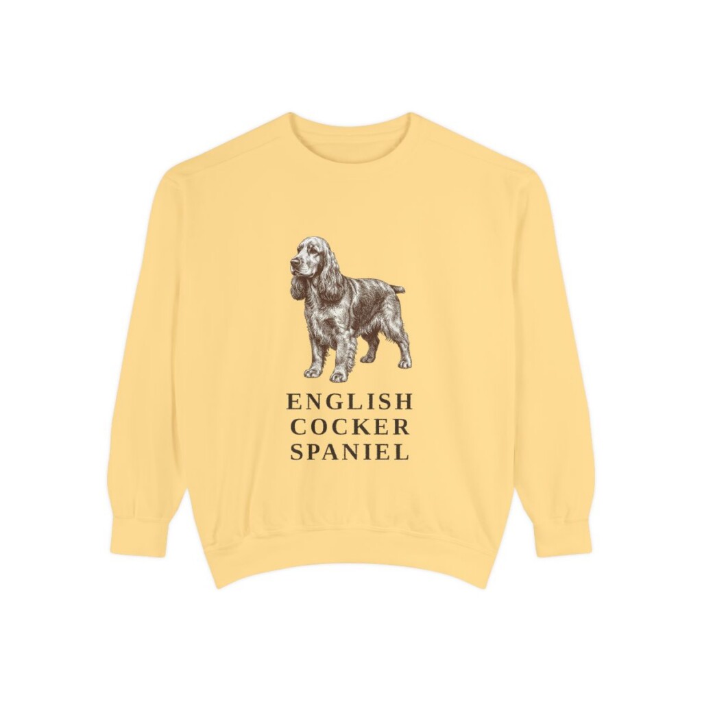 English Cocker Spaniel Sweatshirt, Butter, front view