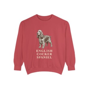 English Cocker Spaniel Sweatshirt, Crimson, front view