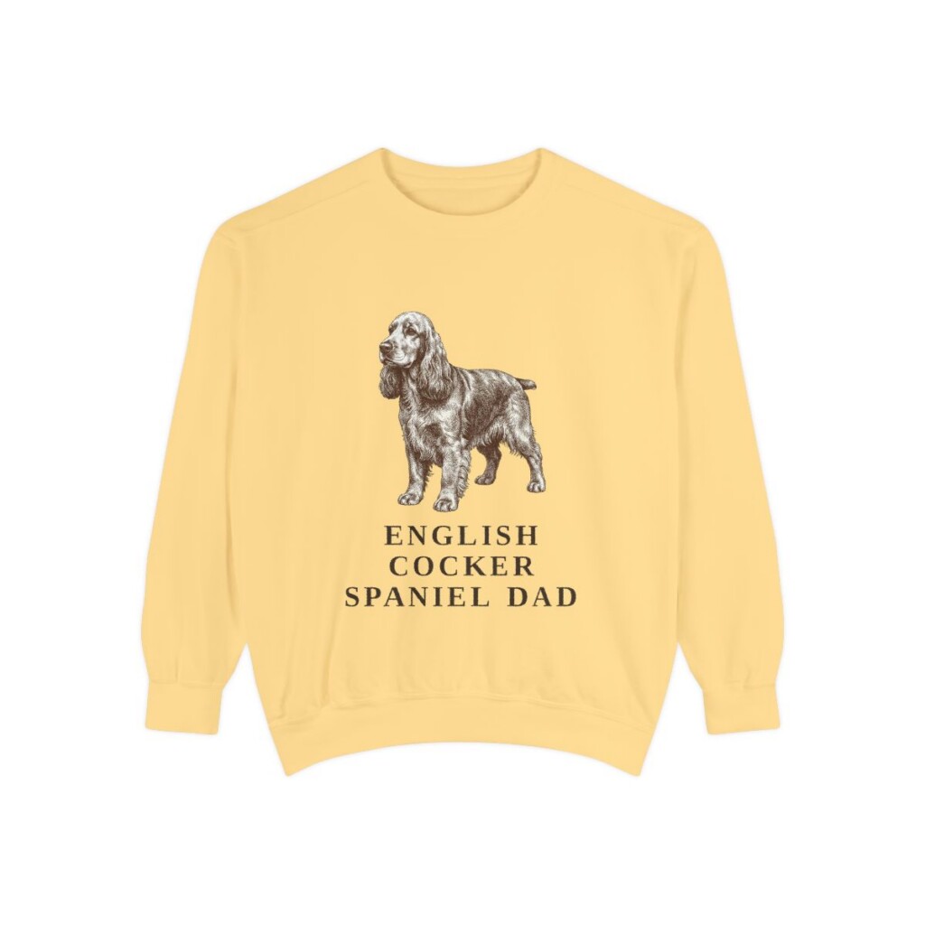English Cocker Spaniel Dad Sweatshirt, Butter, front view