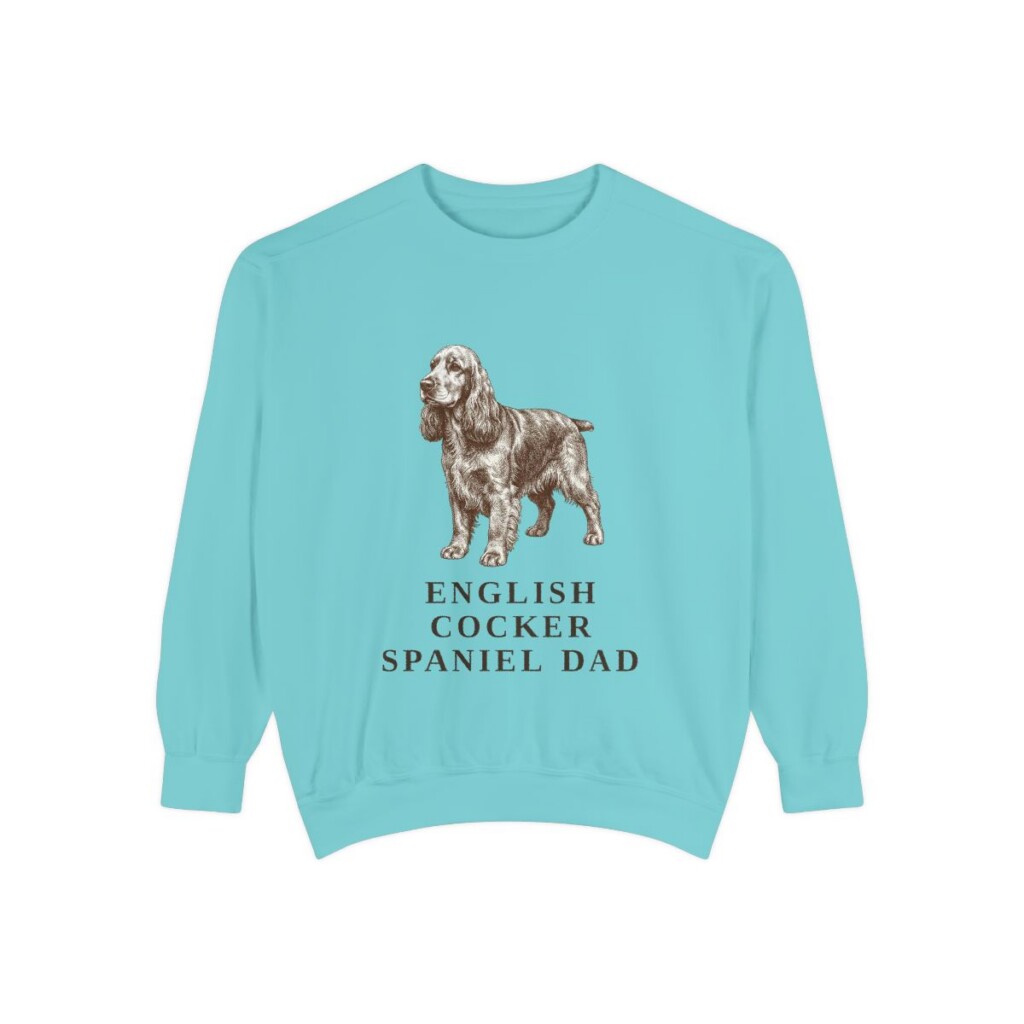 English Cocker Spaniel Dad Sweatshirt, Chalky Mint, front view