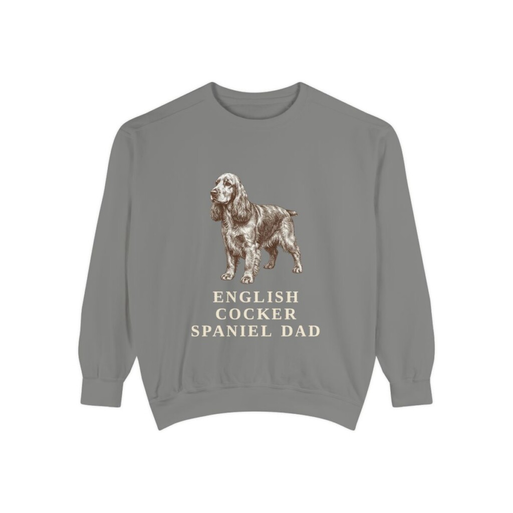 English Cocker Spaniel Dad Sweatshirt, Grey, front view