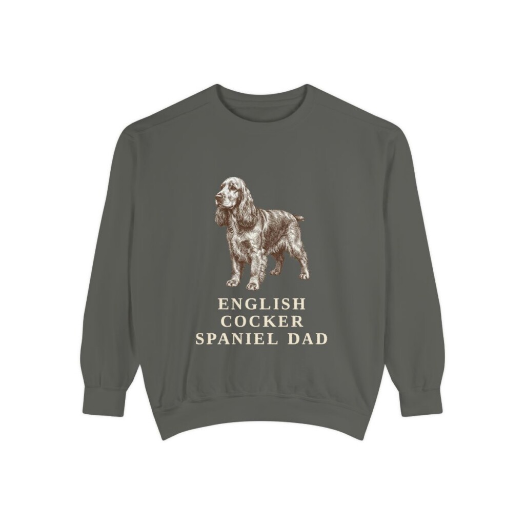 English Cocker Spaniel Dad Sweatshirt, Pepper, front view