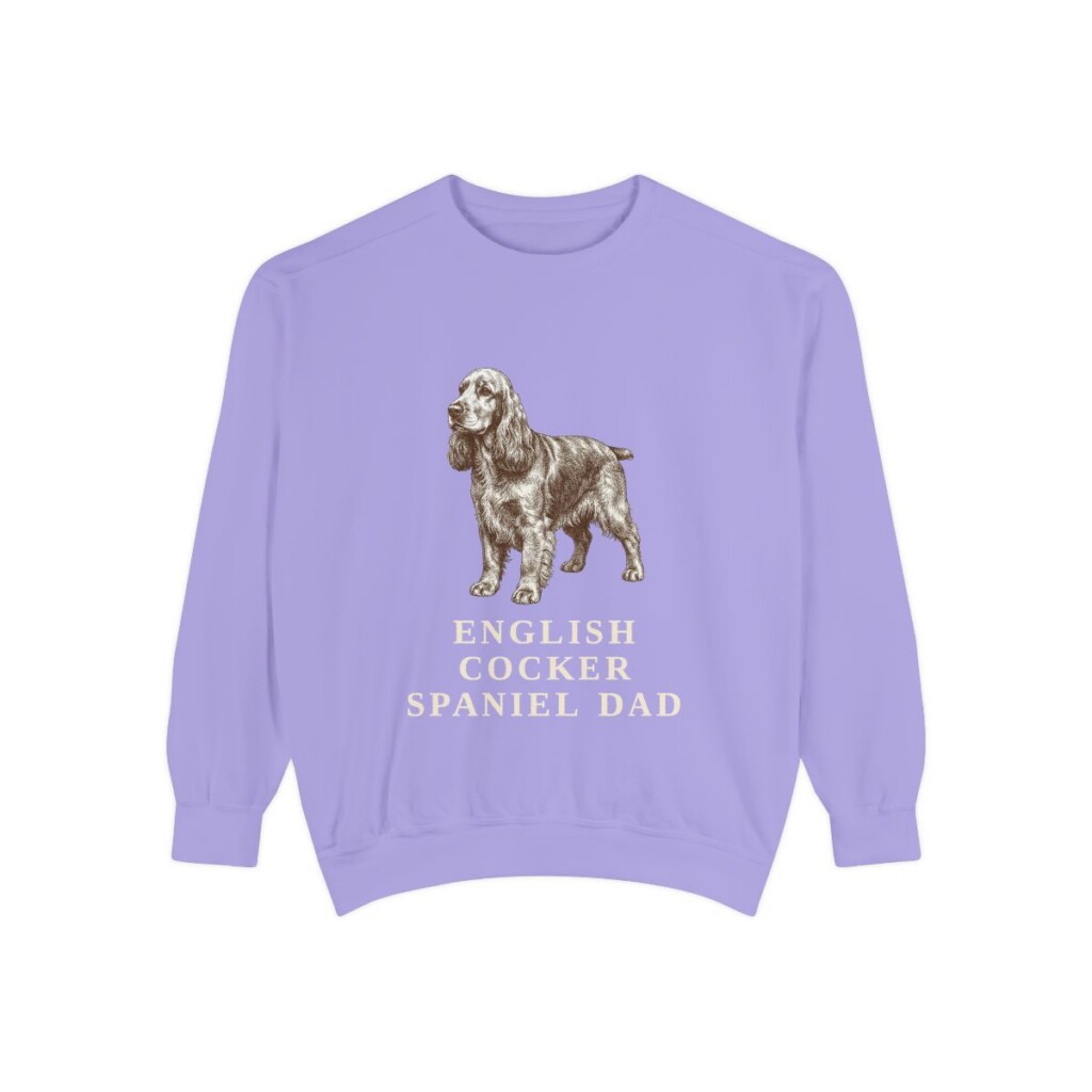 English Cocker Spaniel Dad Sweatshirt, Violet, front view