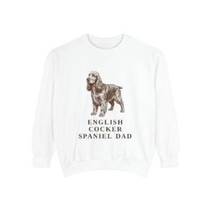 English Cocker Spaniel Dad Sweatshirt, White, front view