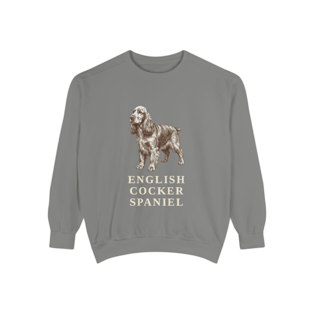 English Cocker Spaniel Sweatshirt, Grey, front view