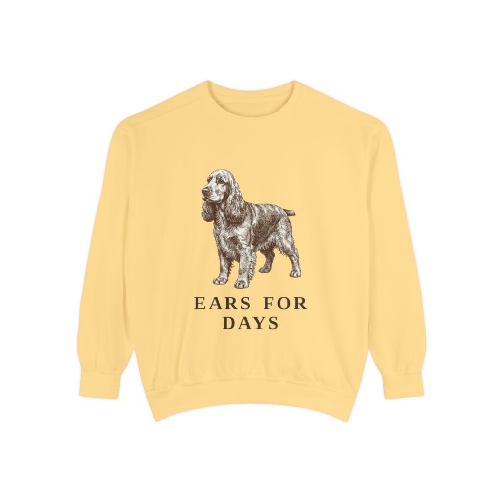 English Cocker Spaniel Humor Sweatshirt, Butter, front view