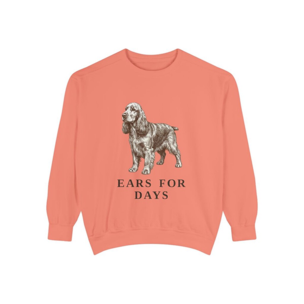 English Cocker Spaniel Humor Sweatshirt, Terracotta, front view