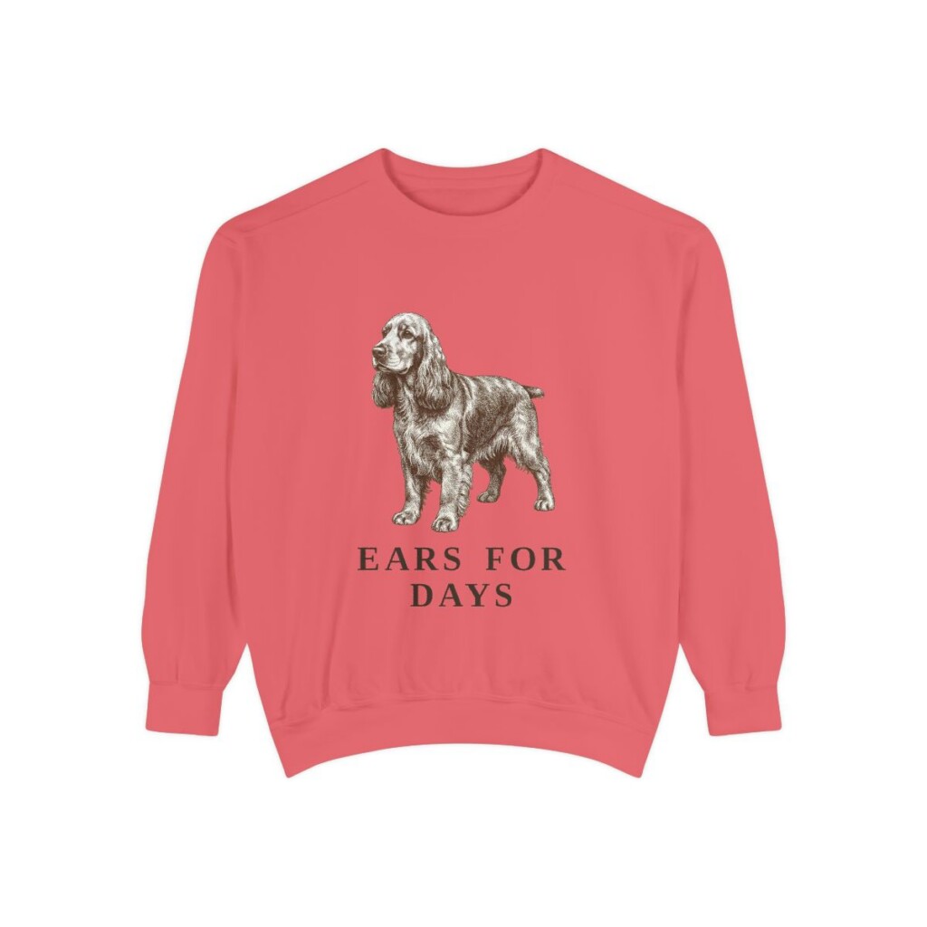 English Cocker Spaniel Humor Sweatshirt, Watermelon, front view