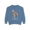 English Cocker Spaniel Latin Sweatshirt, Blue Jean, front view