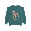 English Cocker Spaniel Latin Sweatshirt, Blue Spruce, front view