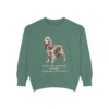 English Cocker Spaniel Latin Sweatshirt, Light Green, front view