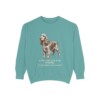 English Cocker Spaniel Latin Sweatshirt, Seafoam, front view