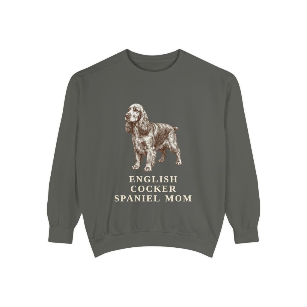English Cocker Spaniel Mom Sweatshirt, Pepper, front view