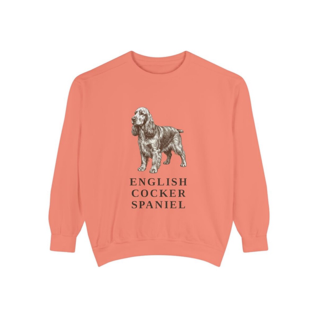 English Cocker Spaniel Sweatshirt, Terracotta, front view